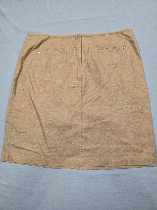 Christopher & Banks Dresses & Skirts - Christopher & Banks Womens Tan Skirt Wrinkle Free Size 10 Cotton Linen